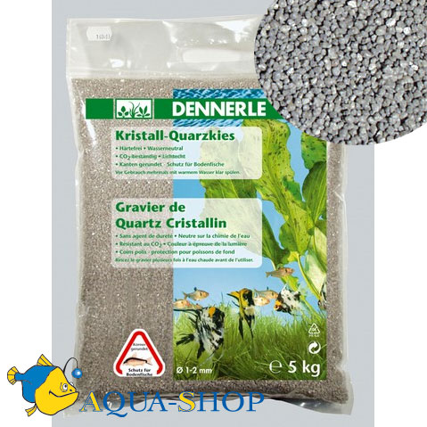 Грунт Dennerle Kristall-Quarz, сланцево-серый, 1-2 мм, 10 кг