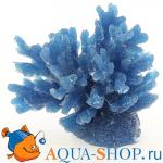 Коралл пластиковый синий, средний 8х8х6.5 см