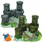 Декорация пластиковая "Замок с двумя башнями" 130х80х100мм