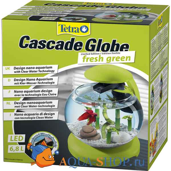 Аквариум Tetra Cascade Globe 6,8л круглый с LED светильником зеленый