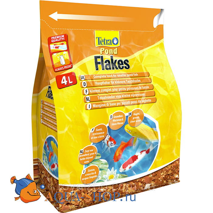 Корм для прудовых рыб TetraPond Flakes хлопья для молодых рыб 4л