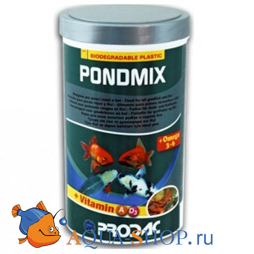 Корм для прудовых рыб Prodac  Pondmix 1,2л/160г хлопья+палочки