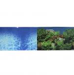 Фон для аквариума двухсторонний Синее море/Растительный пейзаж 50х100см