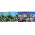 Фон для аквариума двухсторонний Коралловый рай/Подводный пейзаж 50х100см