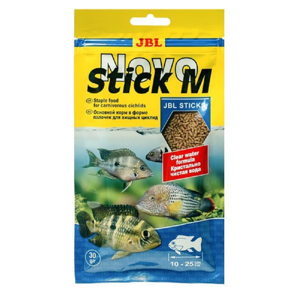 JBL NovoStick M - Основной корм в форме палочек для хищных цихлид и других плотоядных рыб, 30 г