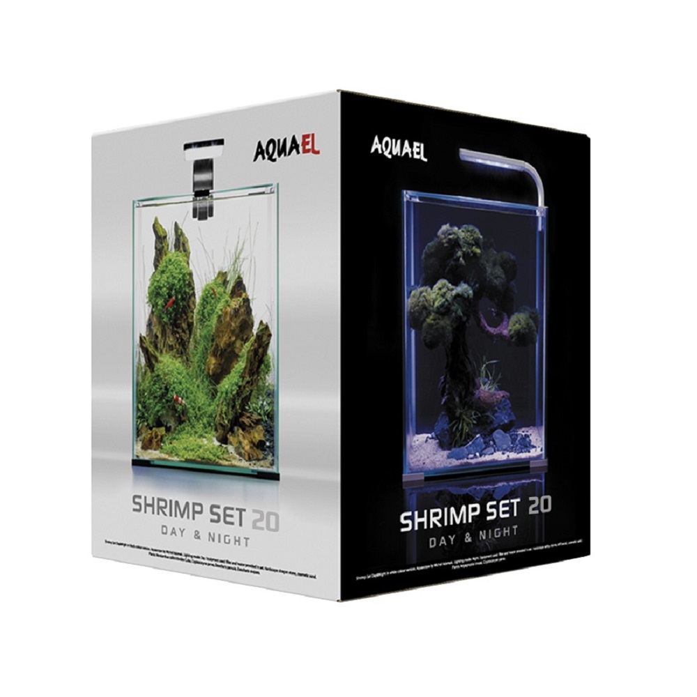 Аквариум Aquael Shrimp Set SMART LED D/N 20/19л черный, 25х25х30см