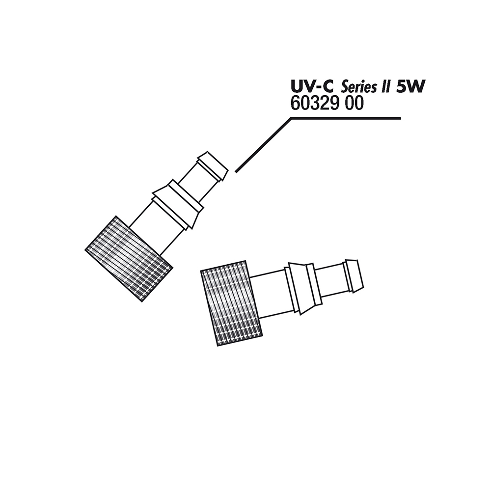 Штуцер резьбовой JBL с двумя прокладками для UV-C стерилизатора на 5 ватт (брак упаковки)